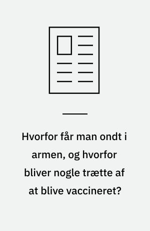 Hvorfor får man ondt i armen og hvorfor bliver nogle trætte af at