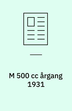 M 500 cc årgang 1931