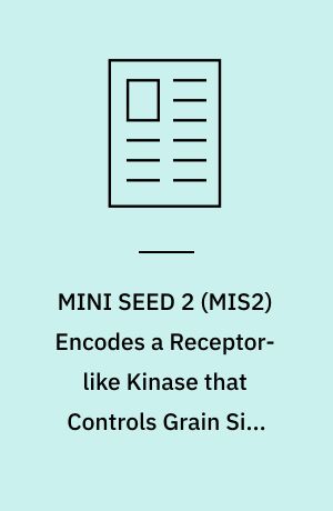MINI SEED 2 (MIS2) Encodes a Receptor-like Kinase that Controls Grain ...