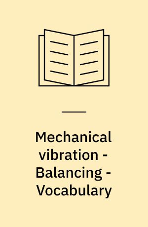 Mechanical vibration - Balancing - Vocabulary
