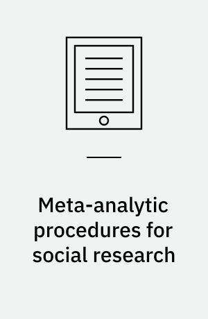 Meta-analytic procedures for social research
