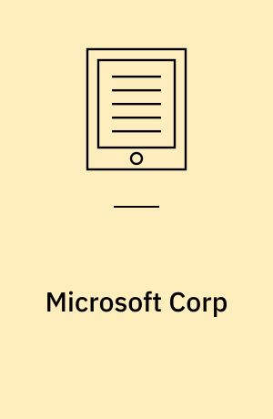 Microsoft Corp : branding and positioning .NET