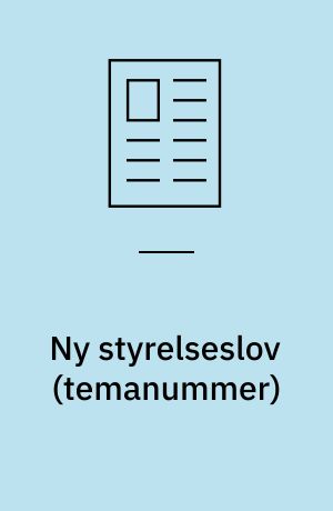 Ny styrelseslov (temanummer)