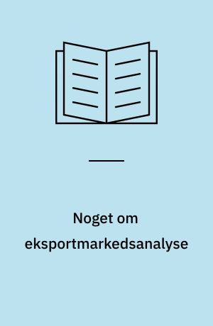 Noget om eksportmarkedsanalyse