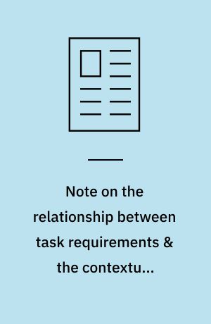 Note on the relationship between task requirements & the contextual interference effect