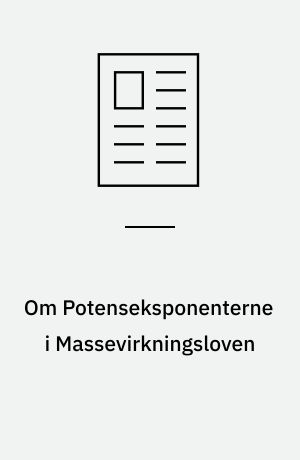 Om Potenseksponenterne i Massevirkningsloven
