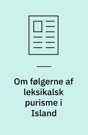 Om følgerne af leksikalsk purisme i Island