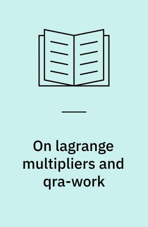 On lagrange multipliers and qra-work