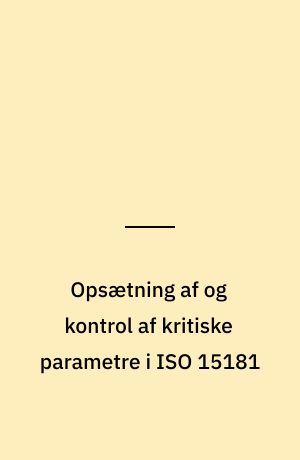Opsætning af og kontrol af kritiske parametre i ISO 15181 : bestemmelse af kobber udludning fra skibsmaling