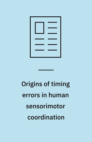 Origins of timing errors in human sensorimotor coordination