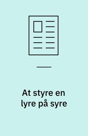 At styre en lyre på syre : dansk syredigtning 1969-75 : en præsentation og definition med særlig skelen til Dan Turèll og Johannes L. Madsen