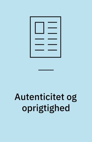 Autenticitet og oprigtighed