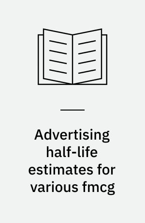 Advertising half-life estimates for various fmcg
