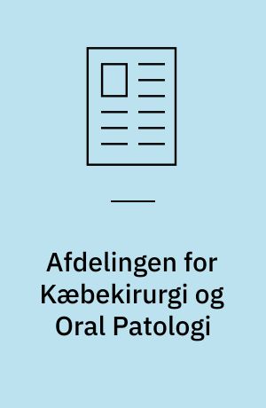 Afdelingen for Kæbekirurgi og Oral Patologi