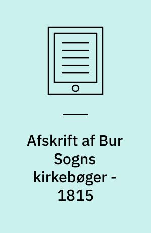 Afskrift af Bur Sogns kirkebøger -1815