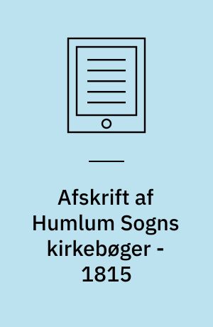 Afskrift af Humlum Sogns kirkebøger -1815
