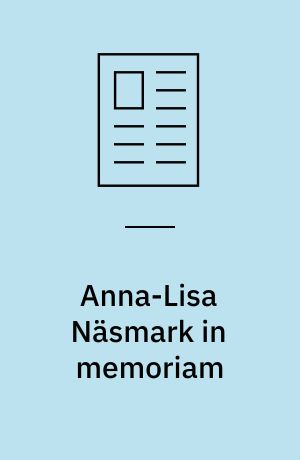 Anna-Lisa Näsmark in memoriam