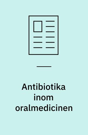 Antibiotika inom oralmedicinen