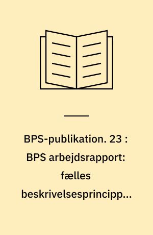 BPS-publikation. 23 : BPS arbejdsrapport: fælles beskrivelsesprincipper - analysefase