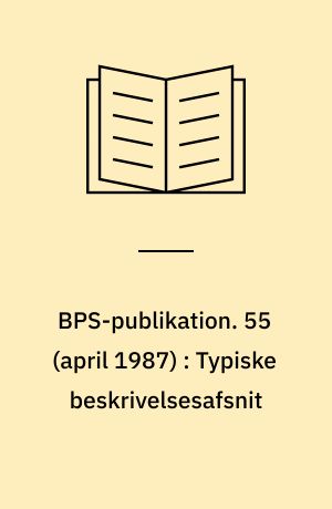 BPS-publikation. 55 (april 1987) : Typiske beskrivelsesafsnit : murede vægge - teglsten
