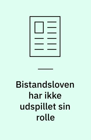 Bistandsloven har ikke udspillet sin rolle