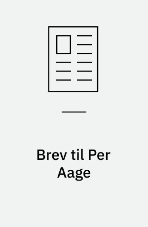 Brev til Per Aage