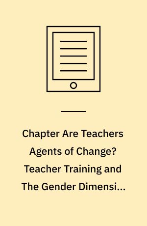 Chapter Are Teachers Agents of Change? Teacher Training and The Gender Dimension in Adult Education: Italy and Nigeria in Comparison