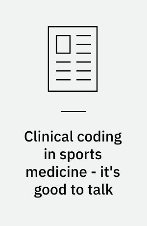 Clinical coding in sports medicine - it's good to talk
