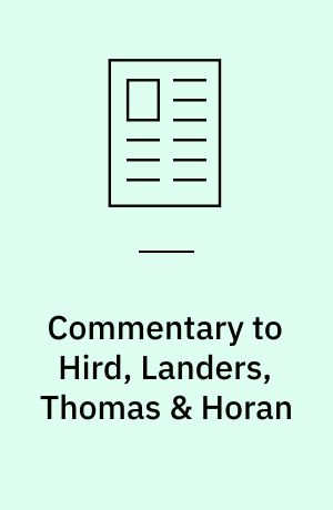 Commentary to Hird, Landers, Thomas & Horan