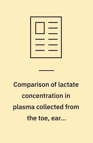Comparison of lactate concentration in plasma collected from the toe, ear & fingertip after a simulated rowing exercise