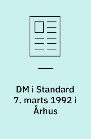 DM i Standard 7. marts 1992 i Århus