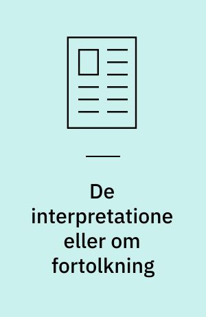 De interpretatione eller om fortolkning