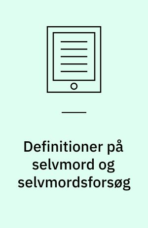 Definitioner på selvmord og selvmordsforsøg