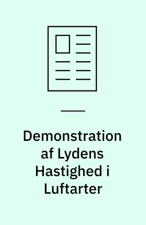 Demonstration af Lydens Hastighed i Luftarter
