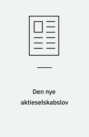 Den nye aktieselskabslov