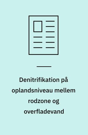 Denitrifikation på oplandsniveau mellem rodzone og overfladevand: Denitrifikation i rodzonen: Reduktion af nitrat under rodzonen