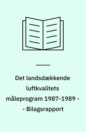 Det landsdækkende luftkvalitets måleprogram 1987-1989 : hovedrapport -- Bilagsrapport