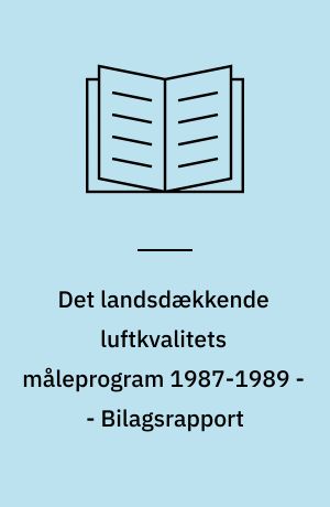 Det landsdækkende luftkvalitets måleprogram 1987-1989 : hovedrapport -- Bilagsrapport