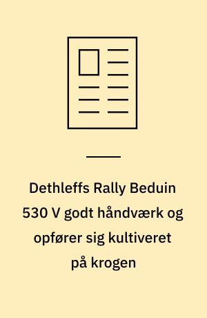 Dethleffs Rally Beduin 530 V godt håndværk og opfører sig kultiveret på krogen