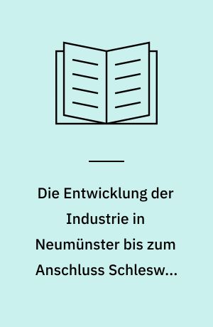 Die Entwicklung der Industrie in Neumünster bis zum Anschluss Schleswig-Holsteins an den deutschen Zollverein