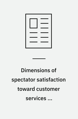 Dimensions of spectator satisfaction toward customer services of professional hockey games. Review
