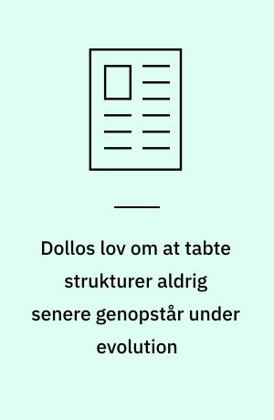 Dollos lov om at tabte strukturer aldrig senere genopstår under evolution