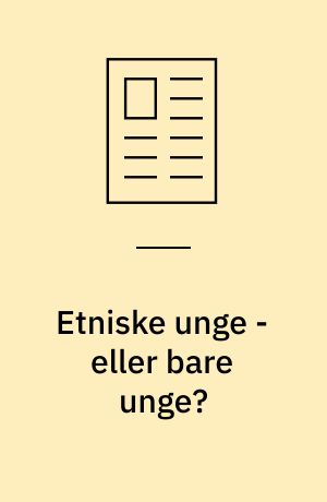 Etniske unge - eller bare unge?
