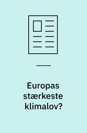Europas stærkeste klimalov?