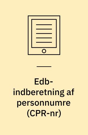 Edb-indberetning af personnumre (CPR-nr)