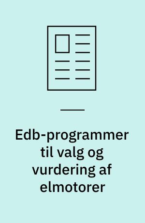 Edb-programmer til valg og vurdering af elmotorer