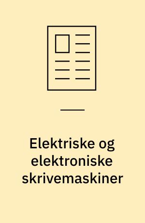 Elektriske og elektroniske skrivemaskiner