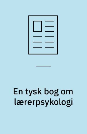 En tysk bog om lærerpsykologi