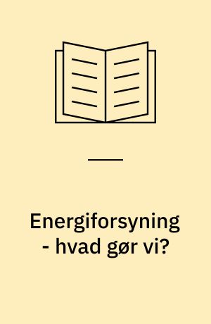 Energiforsyning - hvad gør vi?