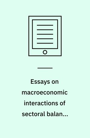 Essays on macroeconomic interactions of sectoral balance sheets : dissertation submitted 2020